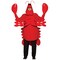 Mens Lobster Costume Red Lightweight Body Tunic Head and Claw Gloves